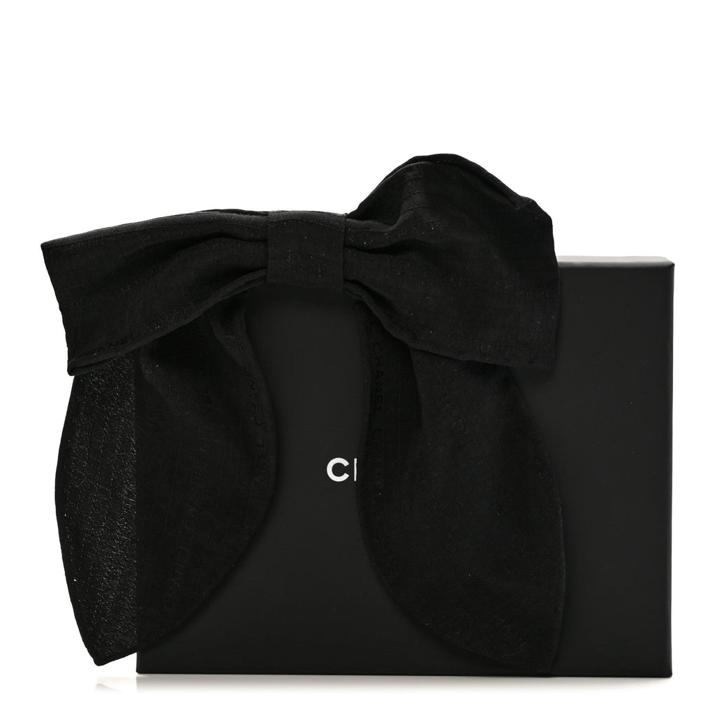 Chanel Silk Bow Hair Clip Black