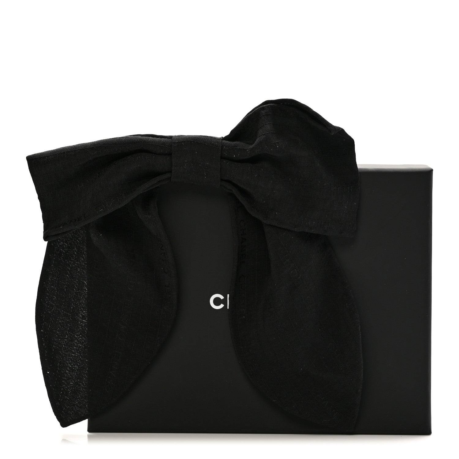Chanel Silk Bow Hair Clip Black