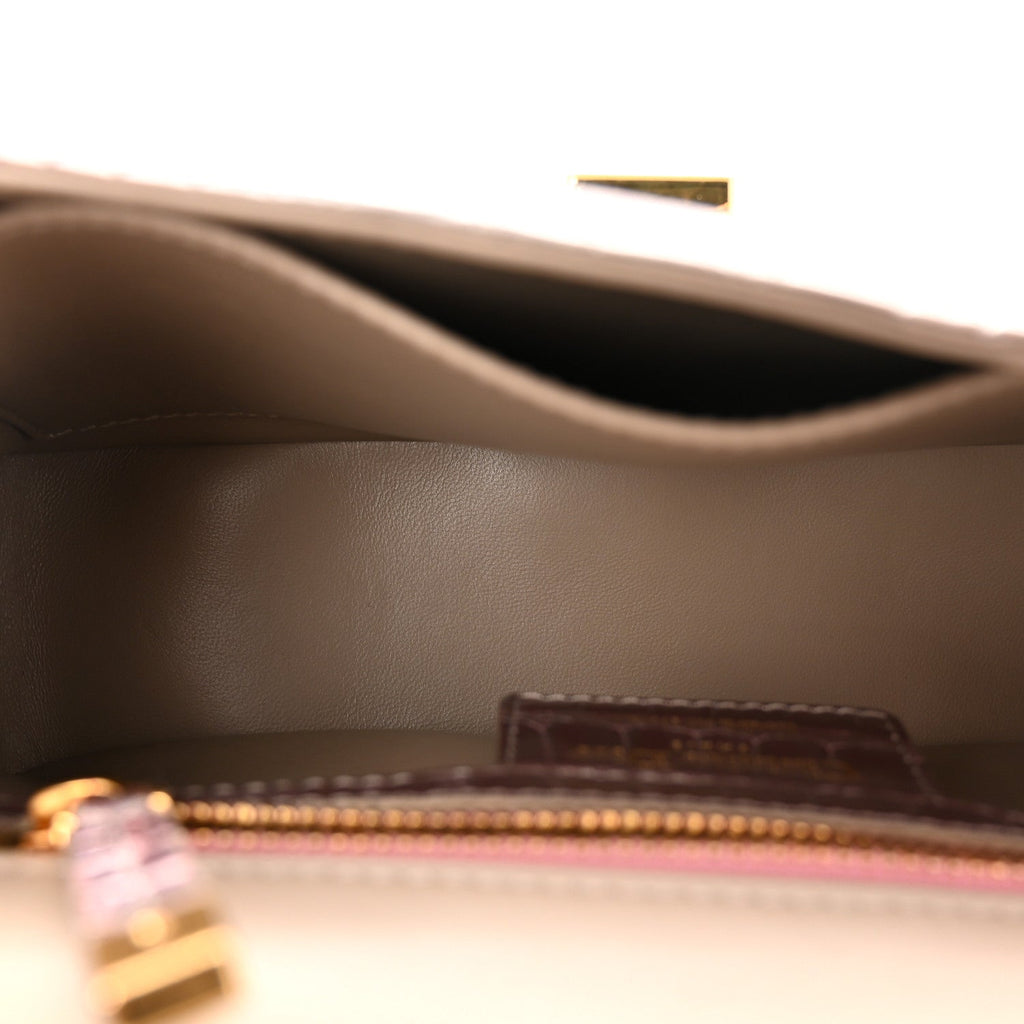 Christian Dior Metallic Alligator Small Caro Bag Multicolor