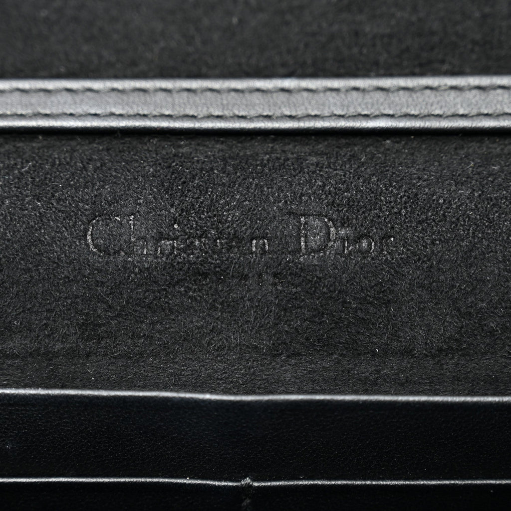 Christian Dior Ultra Matte Calfskin Saddle Chain Pouch Black