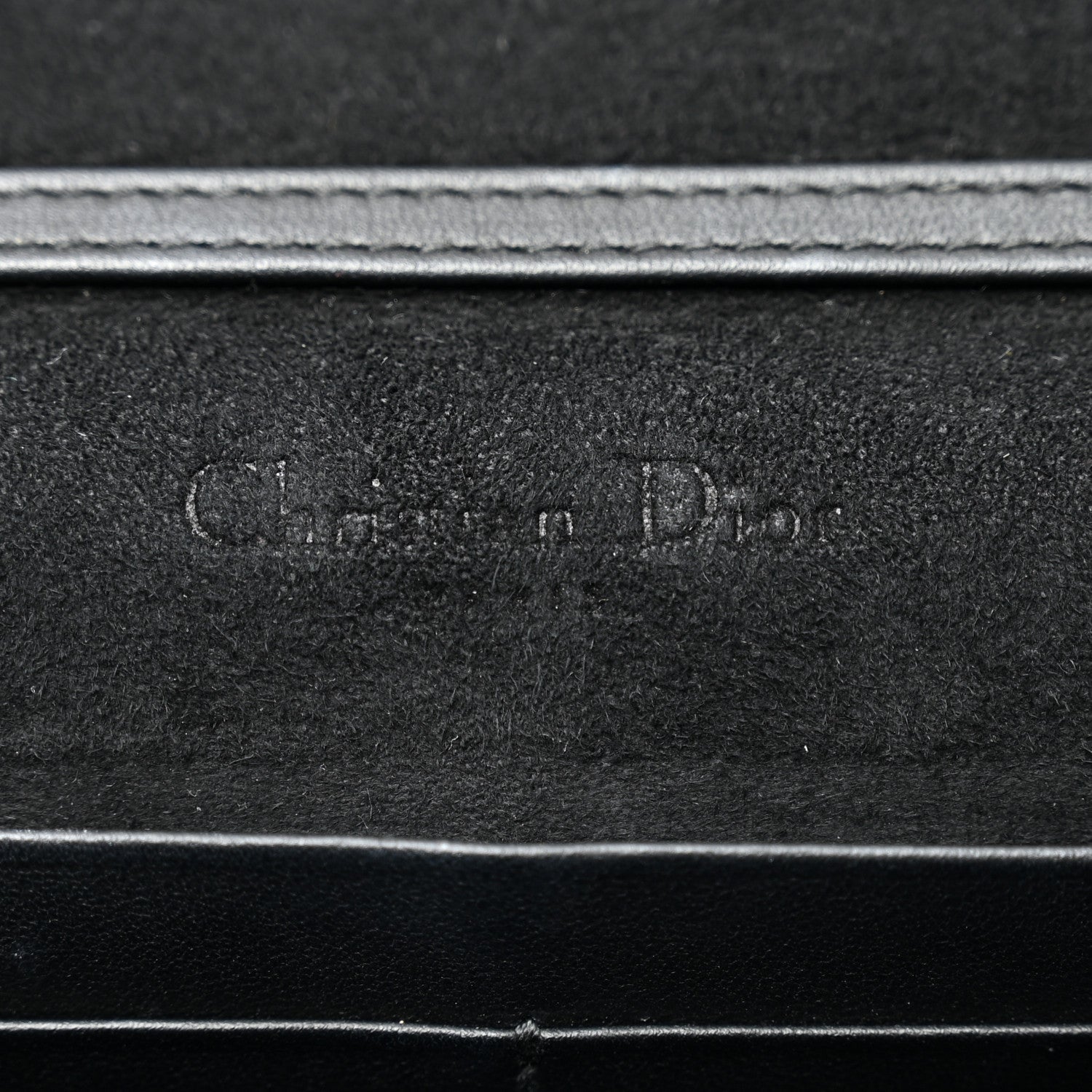 Christian Dior Ultra Matte Calfskin Saddle Chain Pouch Black