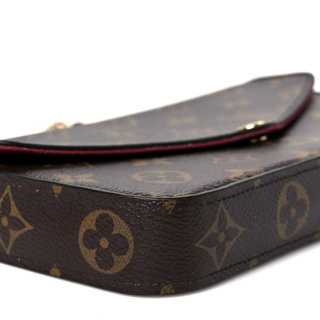 Louis Vuitton Monogram Pochette Felicie Chain Wallet Fuchsia