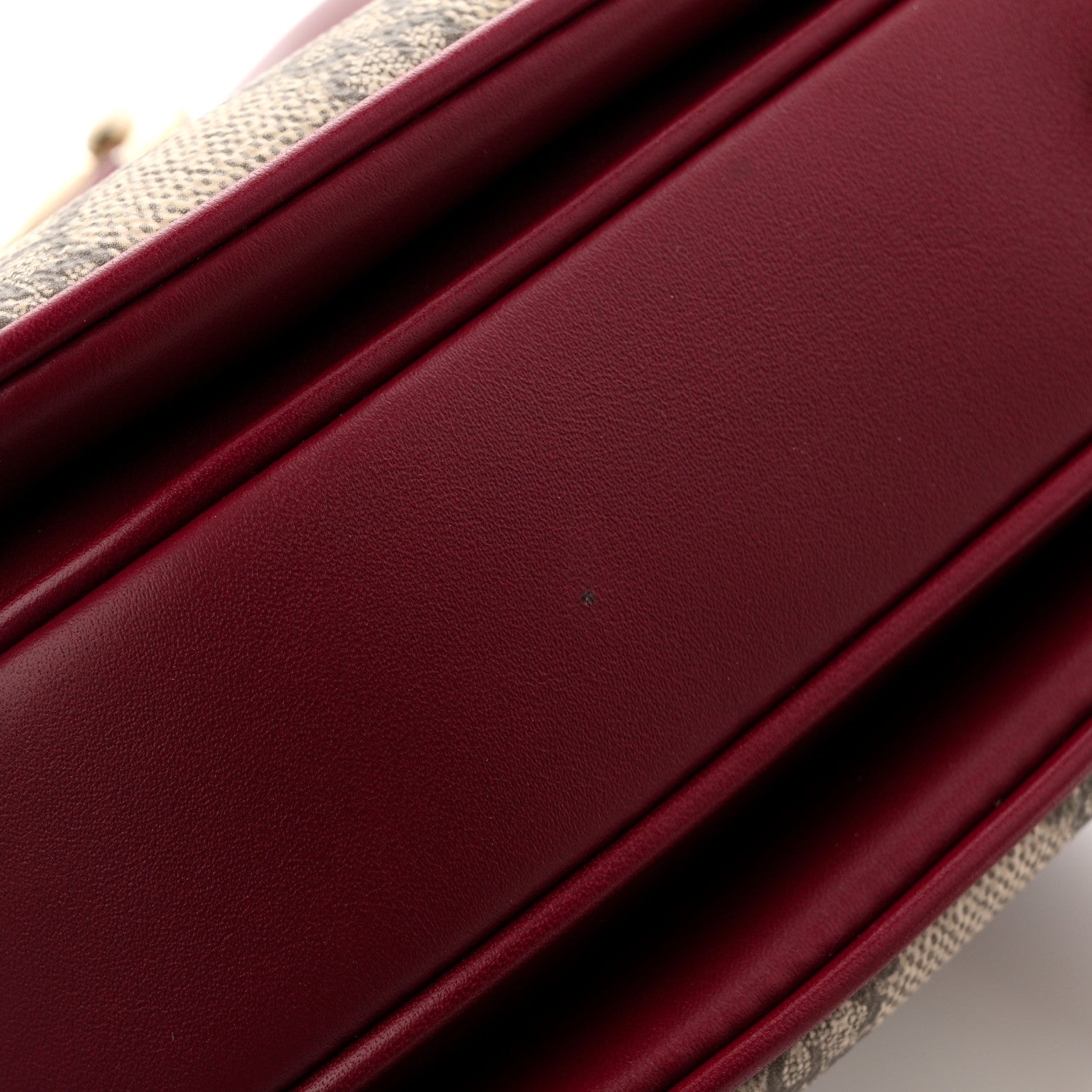 Gucci GG Supreme Monogram Horsebit 1955 Soft Small Shoulder Bag Beige Ebony Rosso Ancora