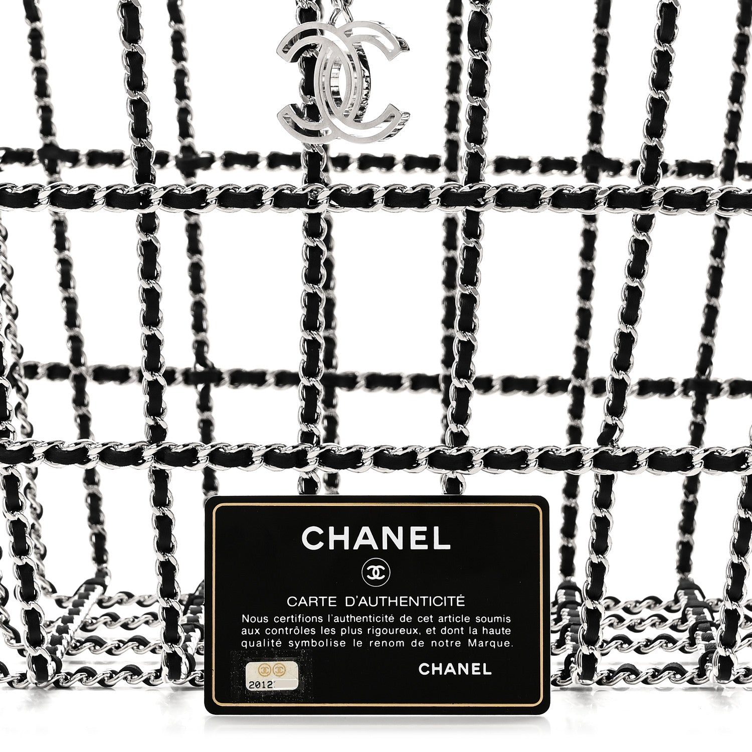 Chanel Brass Calfskin Medium Grocery By Chanel Shopping Basket Silver