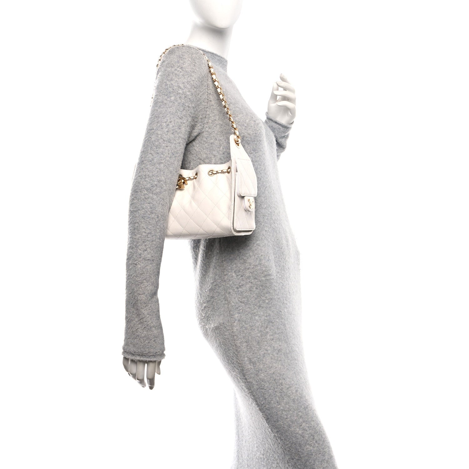 Chanel Caviar Quilted Mini Chanel 25 Handbag White