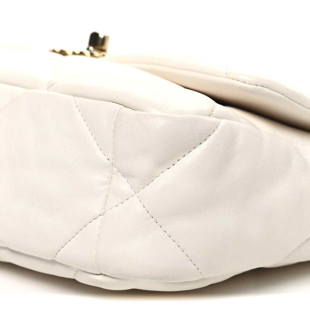 Chanel Goatskin Quilted Medium Chanel 19 Flap White