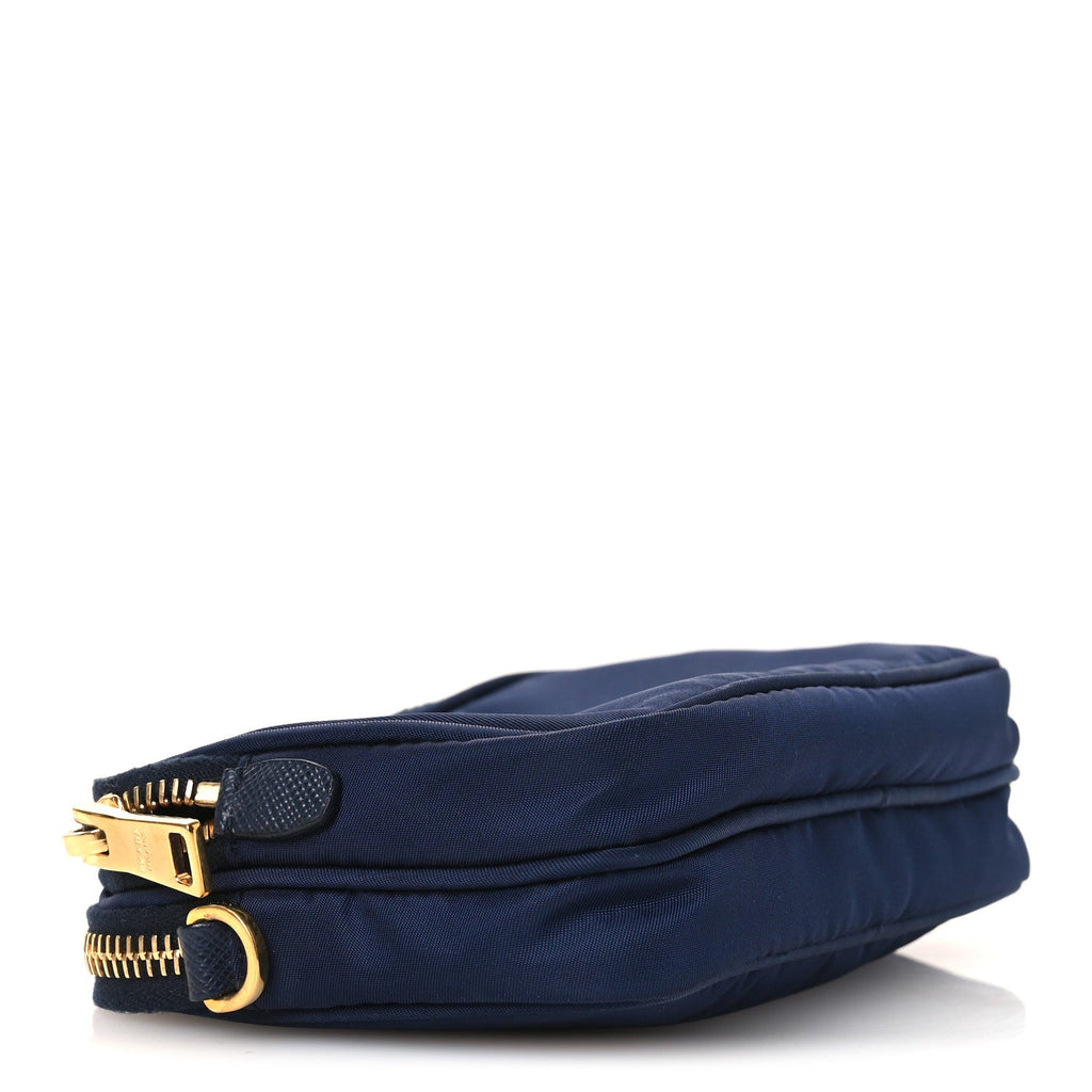 Prada Tessuto Nylon Saffiano Mini Camera Crossbody Royal
