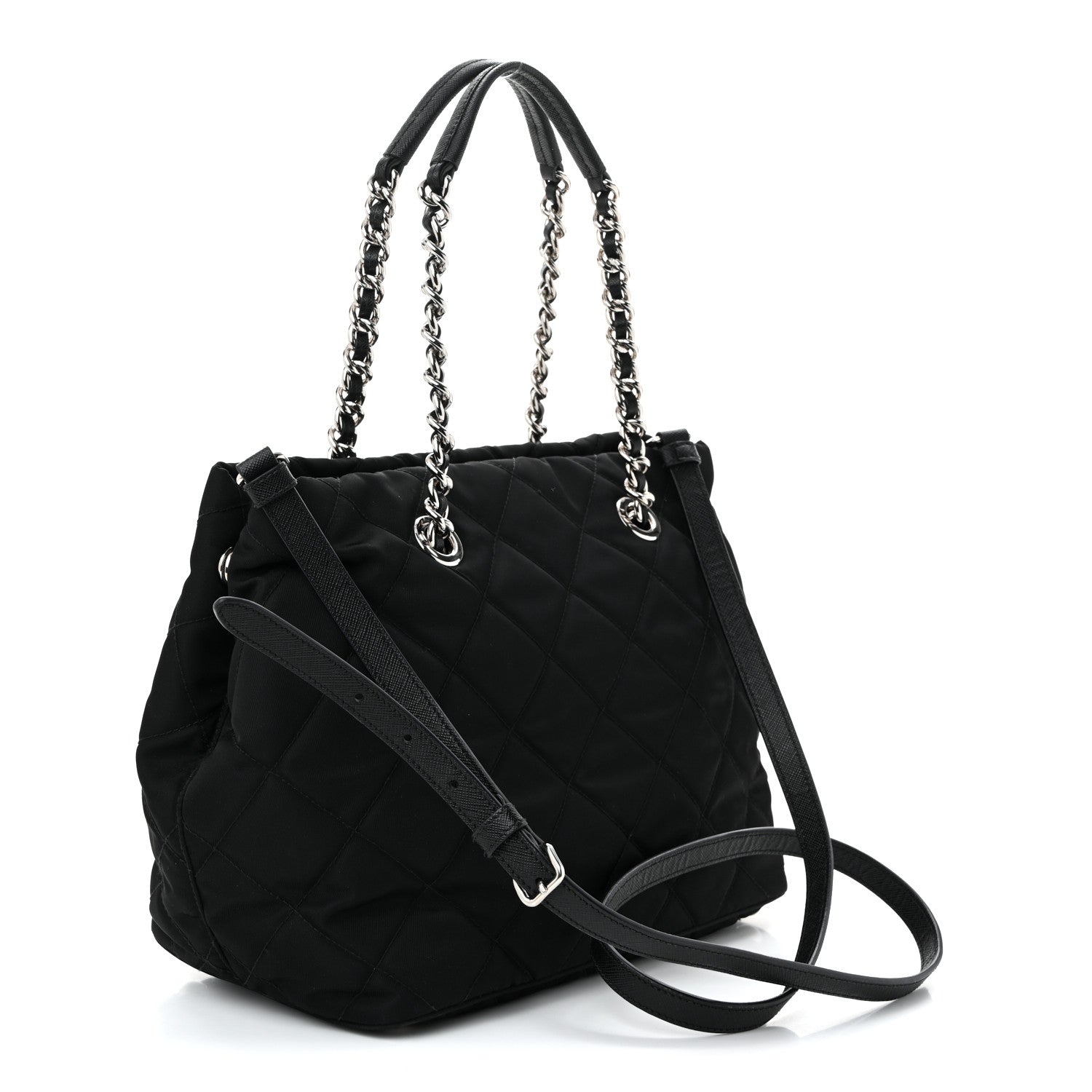 Prada Nylon Tessuto Impuntu Quilted Tote Black