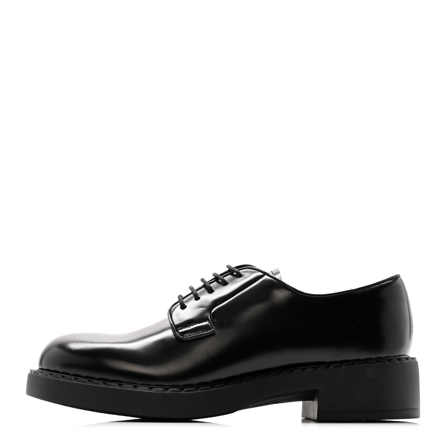 Prada Spazzolato Calzature Donna 50mm Derby Loafers 39 Black