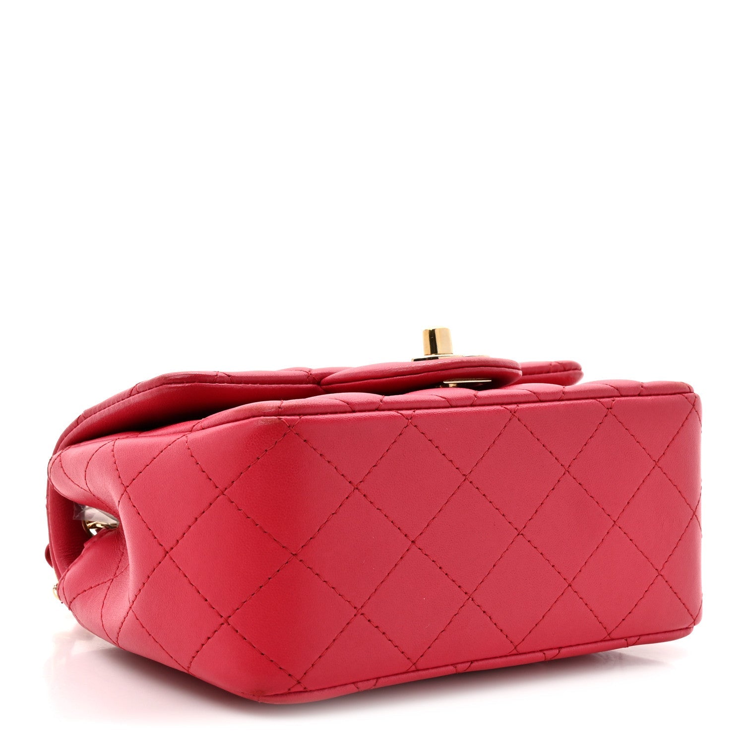 Chanel Lambskin Quilted Mini Square Flap Dark Pink