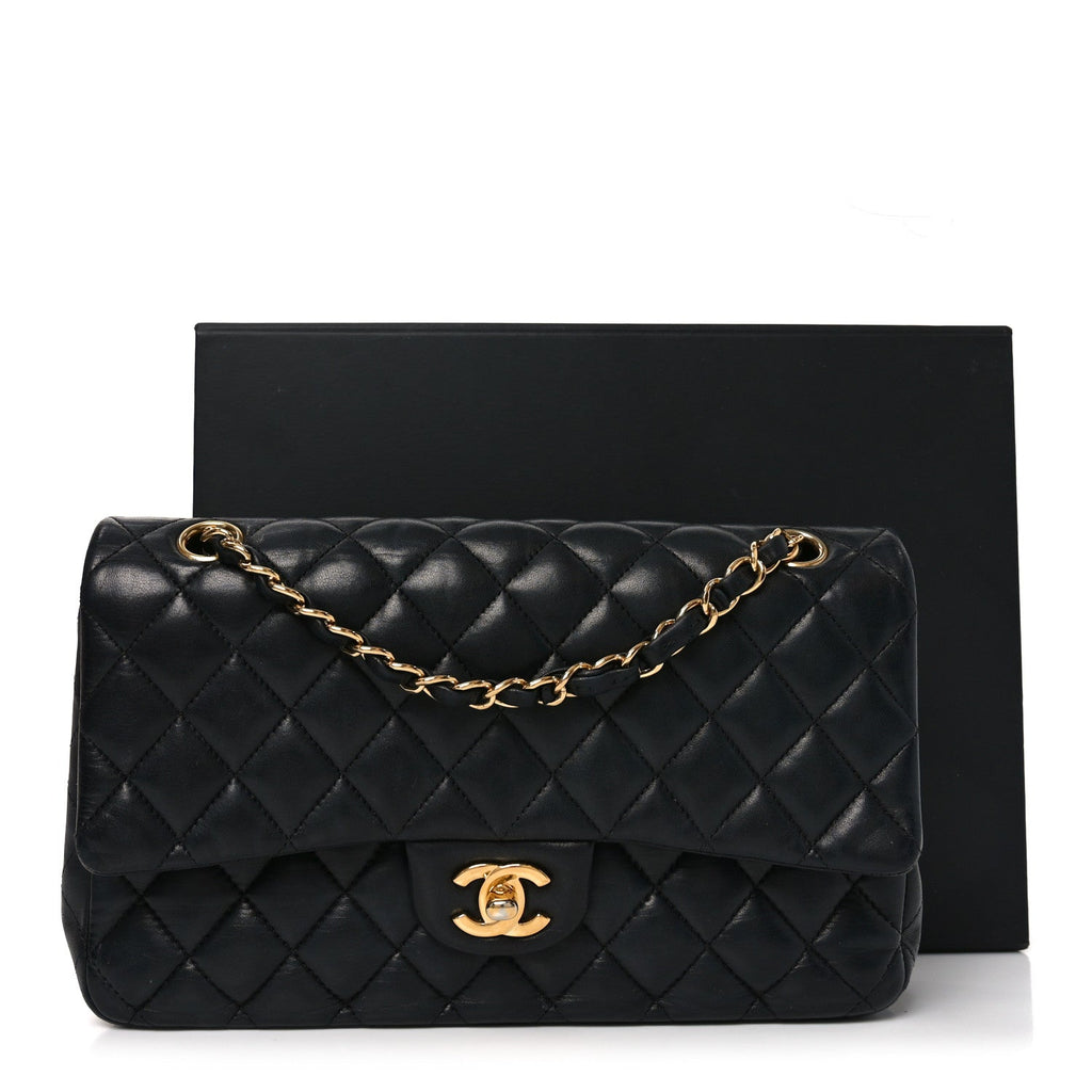 Chanel Lambskin Quilted Medium Double Flap Black
