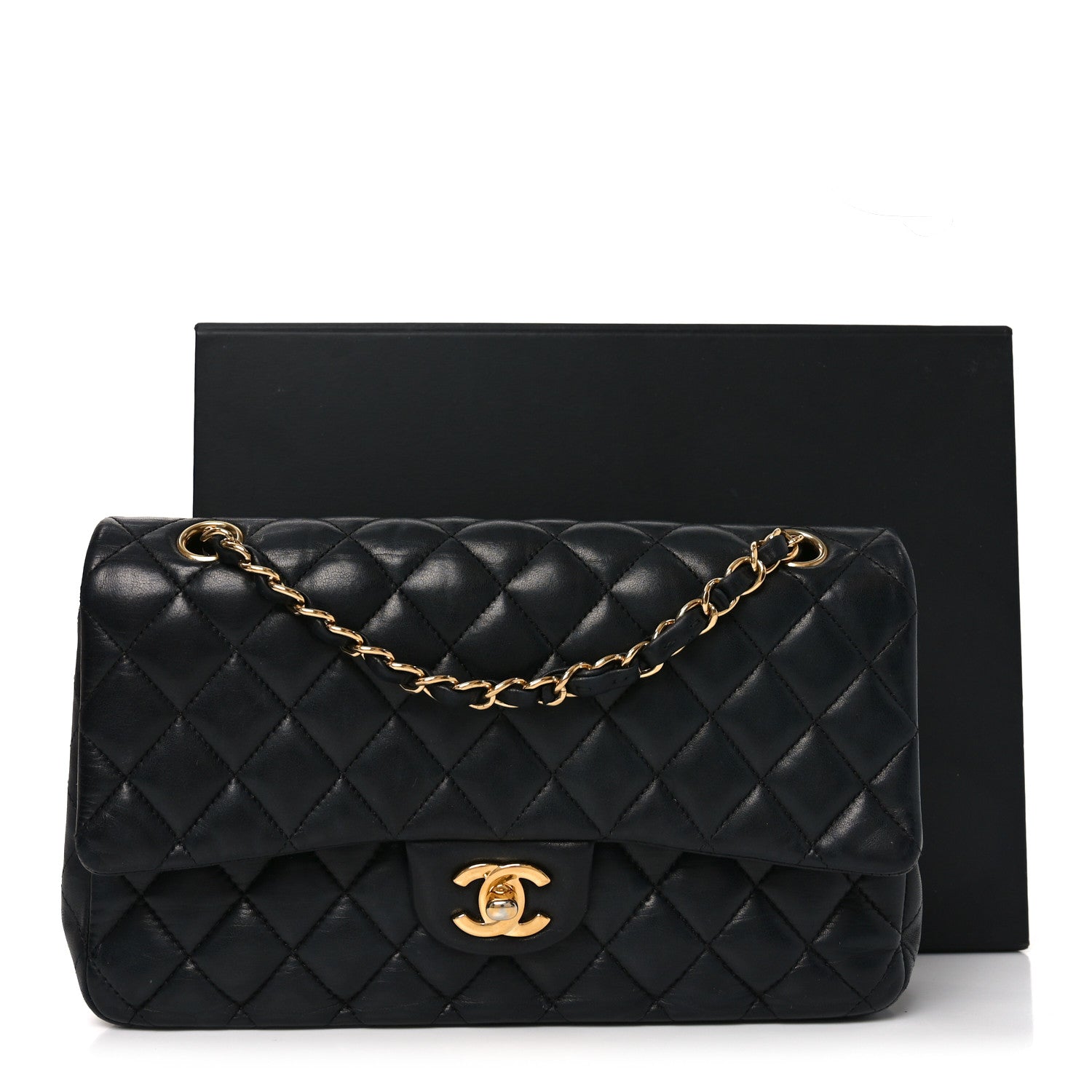 Chanel Lambskin Quilted Medium Double Flap Black