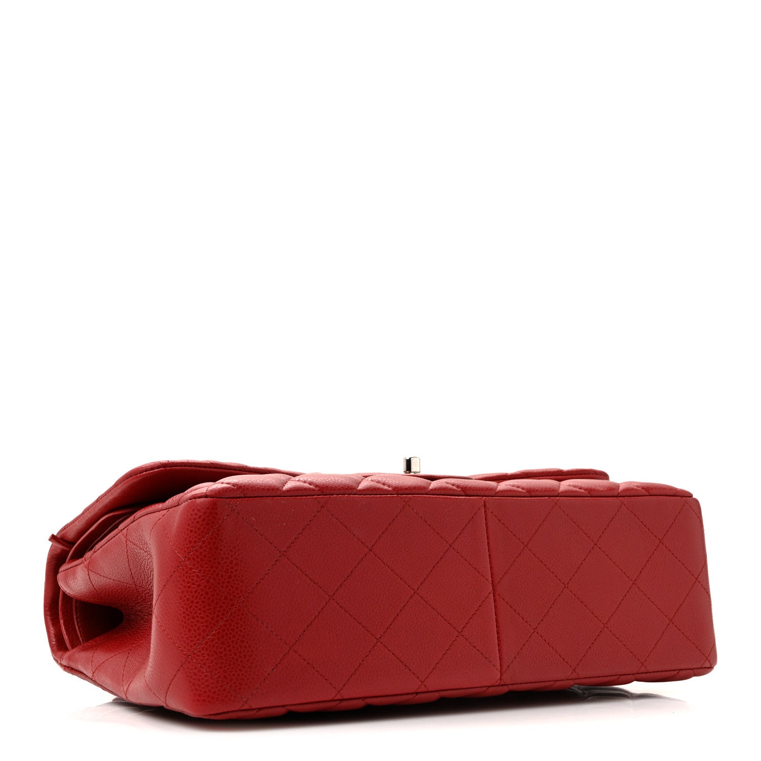Chanel Caviar Quilted Jumbo Double Flap Dark Red