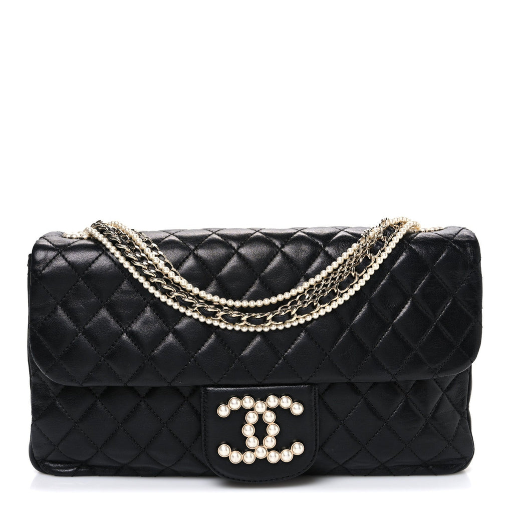 Chanel Lambskin Medium Westminster Pearl Flap Black