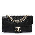 Chanel Lambskin Medium Westminster Pearl Flap Black