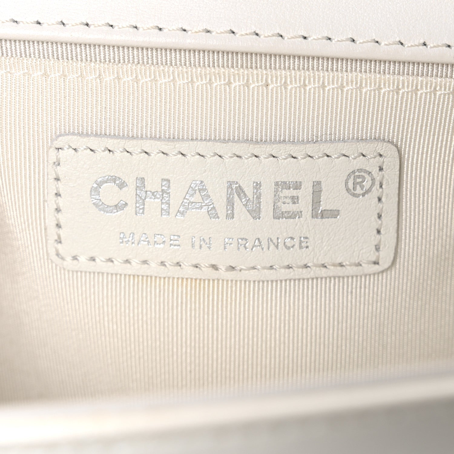 Chanel Patent Tweed Medium Boy Flap White