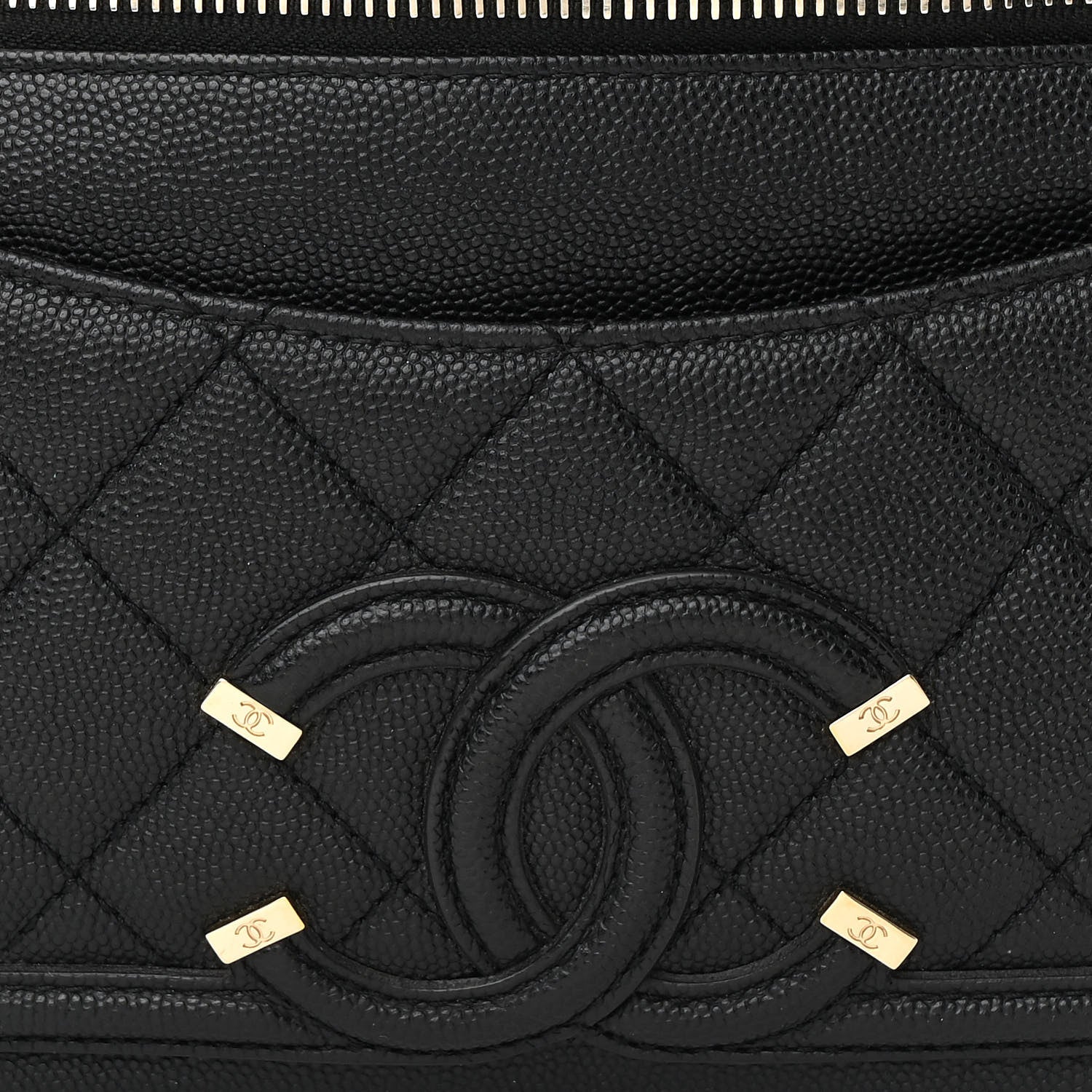 Chanel Caviar Quilted Filigree Waist Bag Black