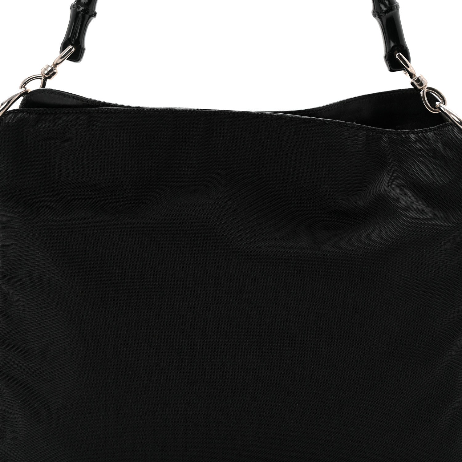 Gucci Nylon Bamboo Hobo Black