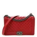 Chanel Calfskin Quilted New Medium Boy Flap Red