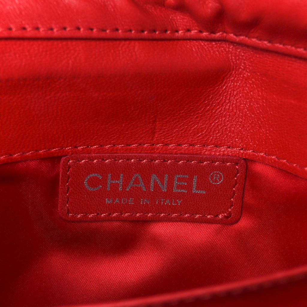 Chanel Lambskin Quilted Chain Clutch Flap Red