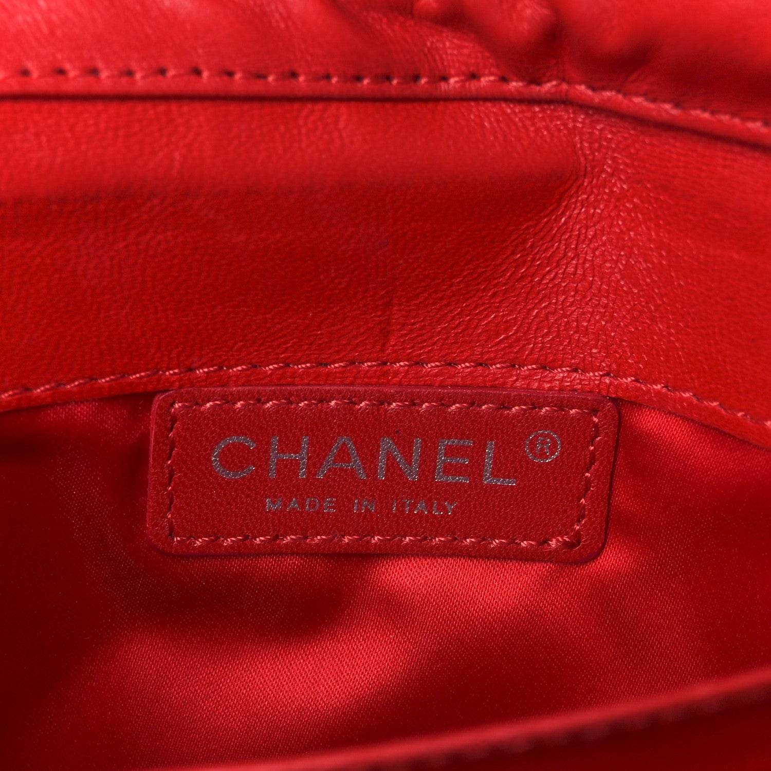 Chanel Lambskin Quilted Chain Clutch Flap Red