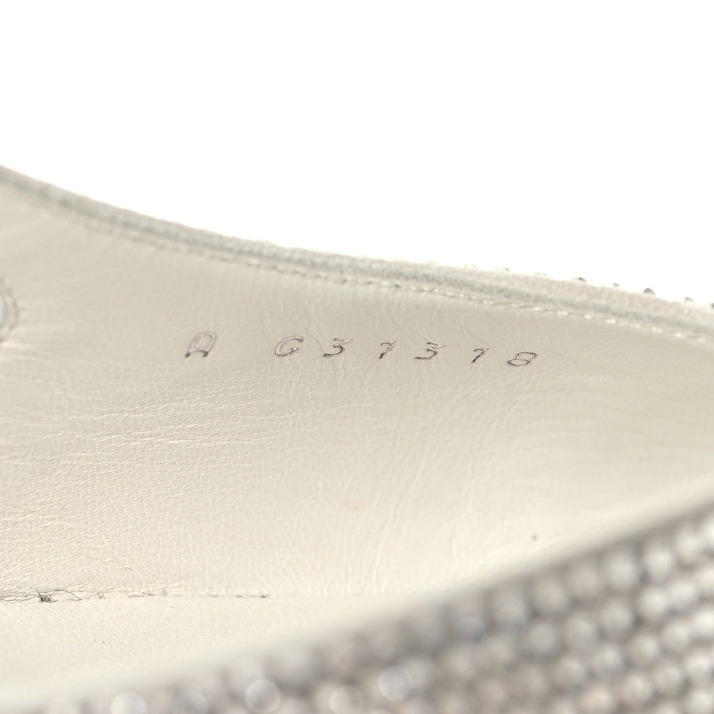 Chanel Strass Grosgrain Cap Toe CC Slingback Pumps 36 Silver Black