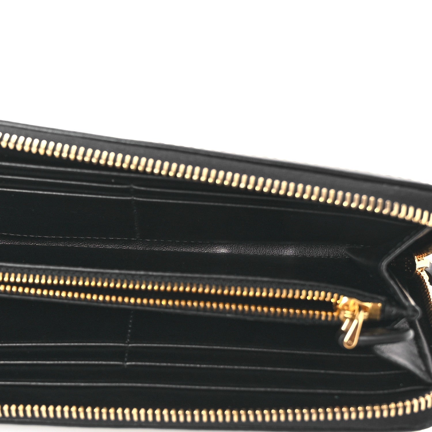 Prada Tessuto Nylon Quilted Zip Around Wallet Black