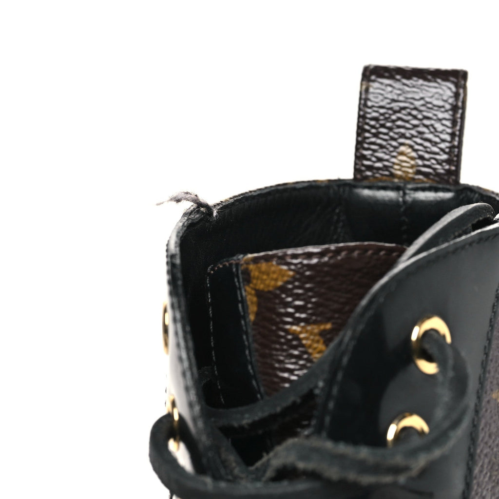 Louis Vuitton Patent Calfskin Monogram Star Trail Ankle Boots 38.5 Black