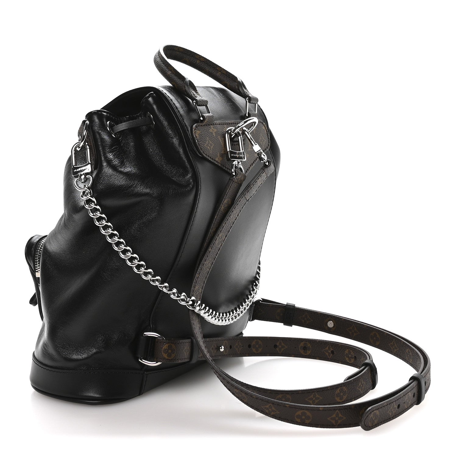 Louis Vuitton Lambskin Monogram Montsouris Vibe PM Black