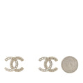 Pearl Crystal CC Earrings Gold