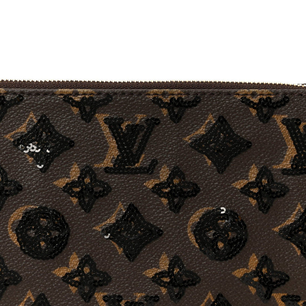 Louis Vuitton Monogram Sequins Pochette Accessories Black