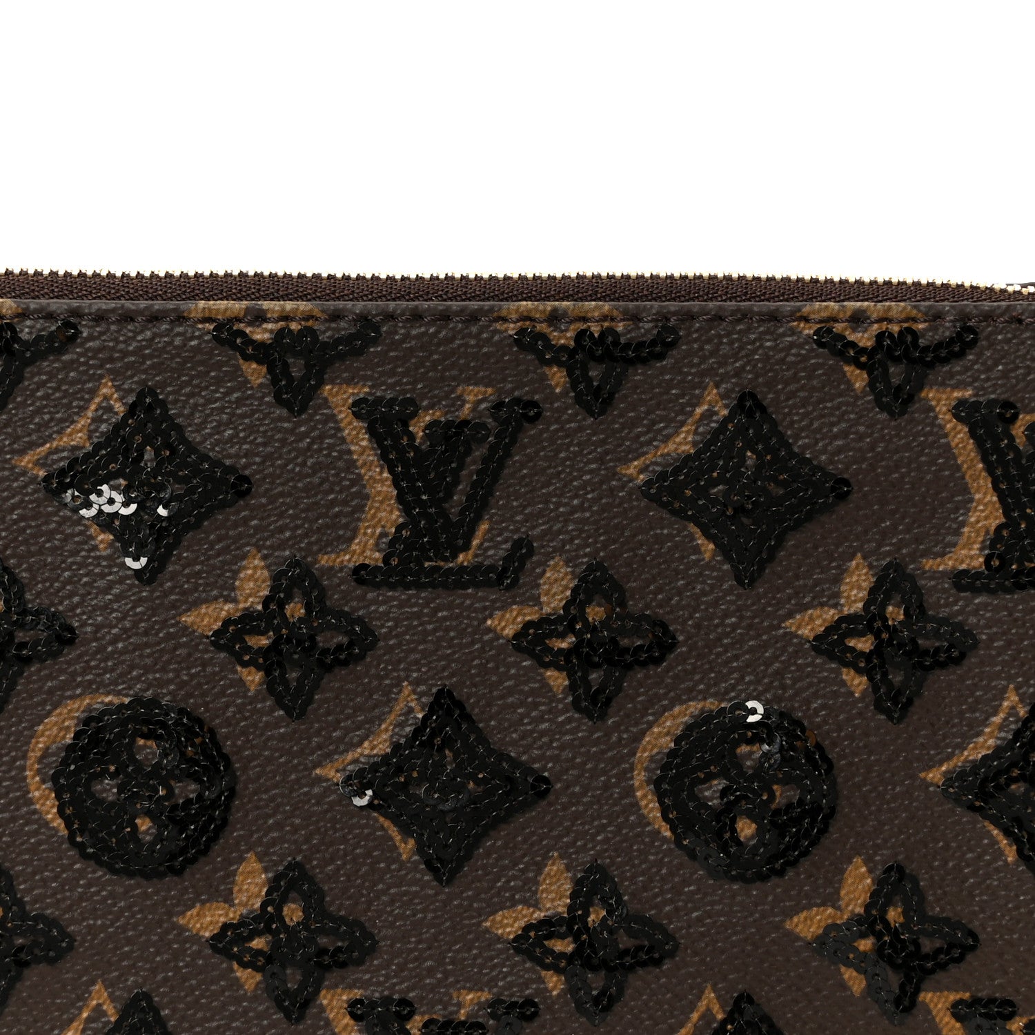 Louis Vuitton Monogram Sequins Pochette Accessories Black
