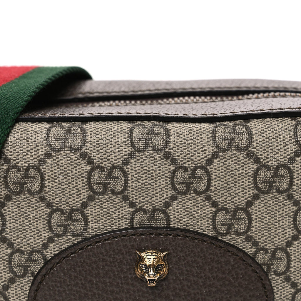Gucci GG Supreme Monogram Web Neo Vintage Shoulder Bag Beige New Acero Crop