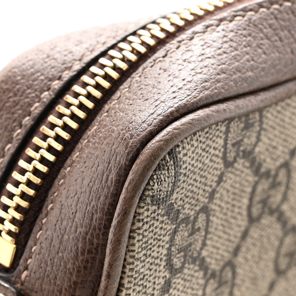Gucci GG Supreme Monogram Web Mini Ophidia Shoulder Bag Brown