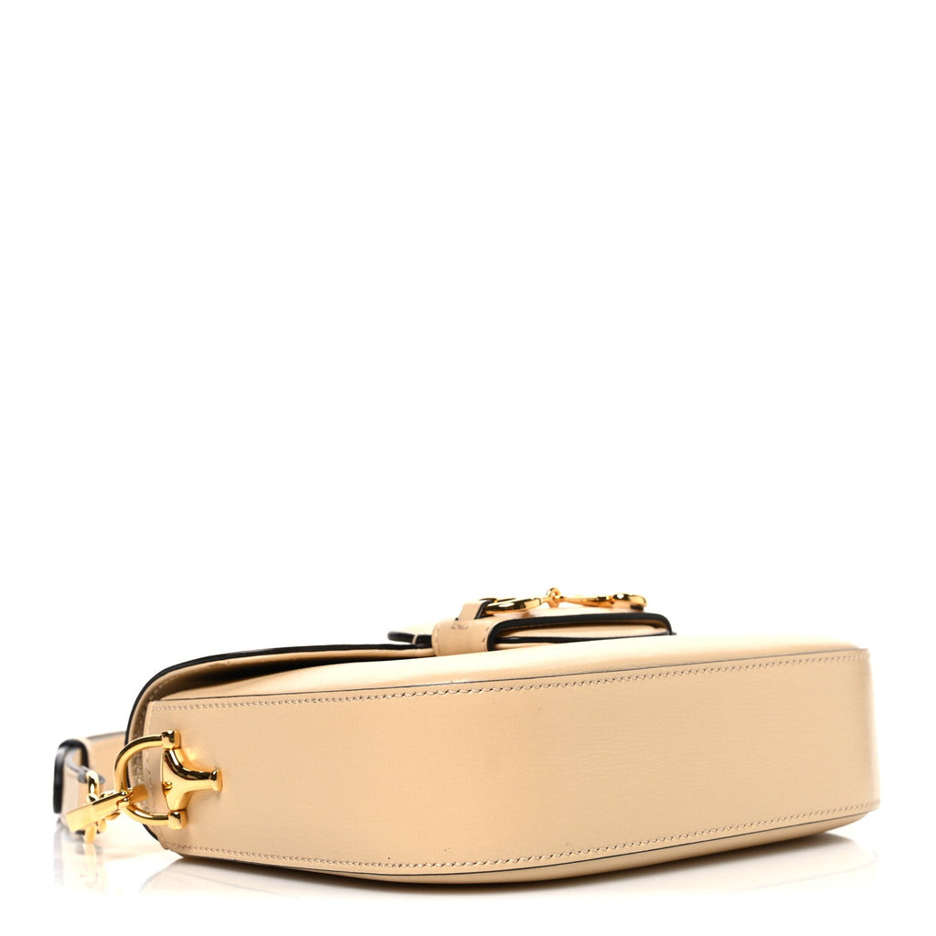 Gucci Azalea Calfskin Web Mini Horsebit 1955 Shoulder Bag Bubble Tea