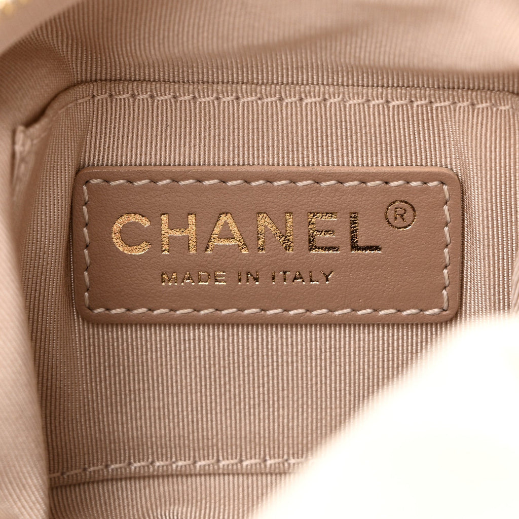 Chanel Lambskin Quilted Small Perfect Meeting Hobo White