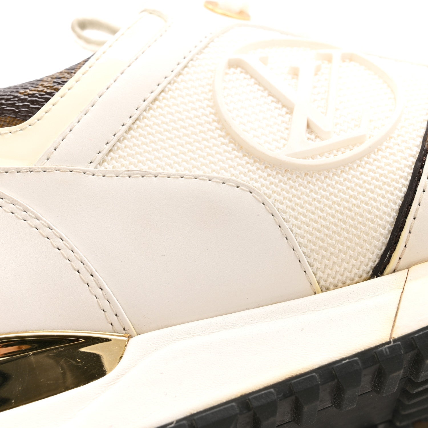 Louis Vuitton Calfskin Monogram Run Away Sneakers 37 White