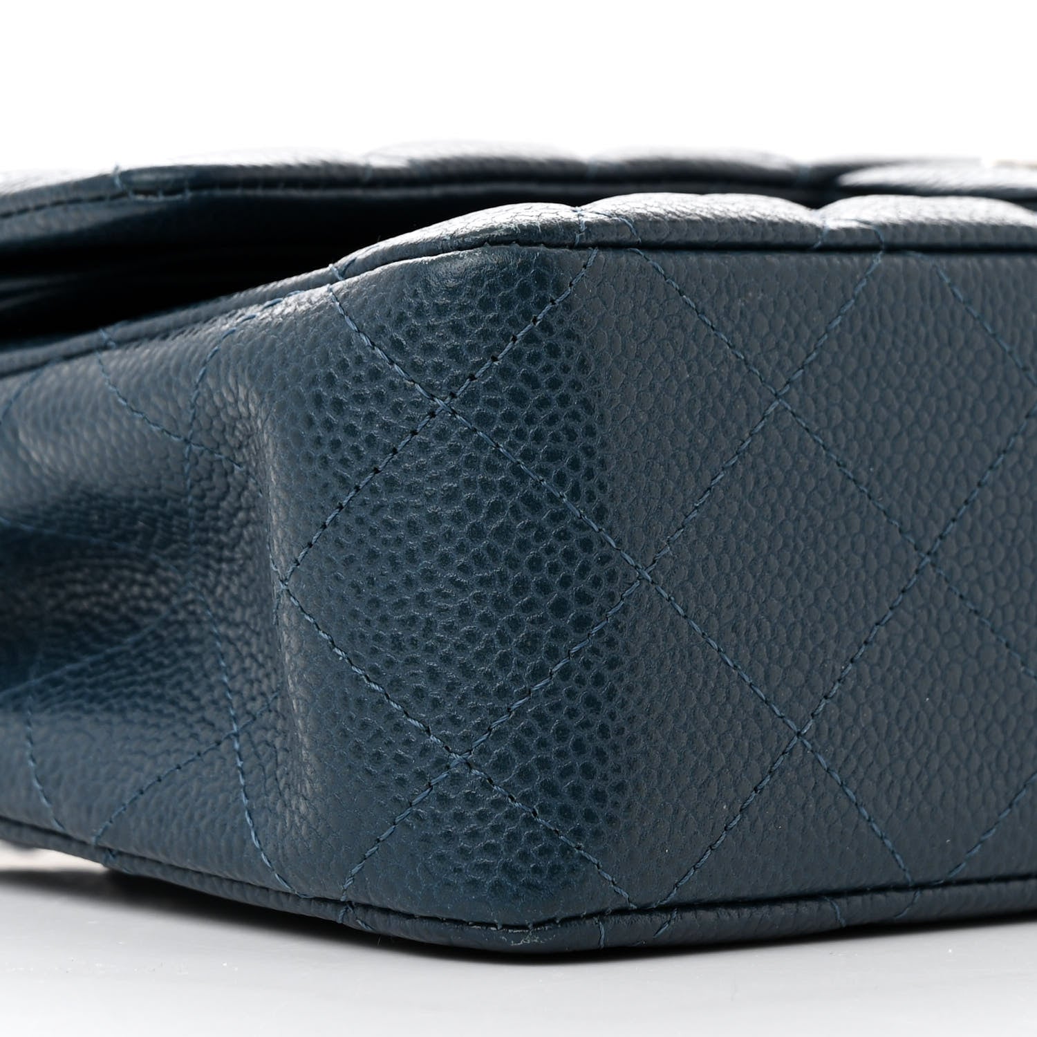 Chanel Pearly Caviar Quilted Medium Double Flap Blue