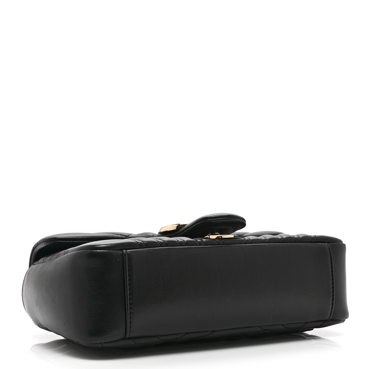 Gucci Lambskin Matelasse Medium GG Marmont Shoulder Bag Black