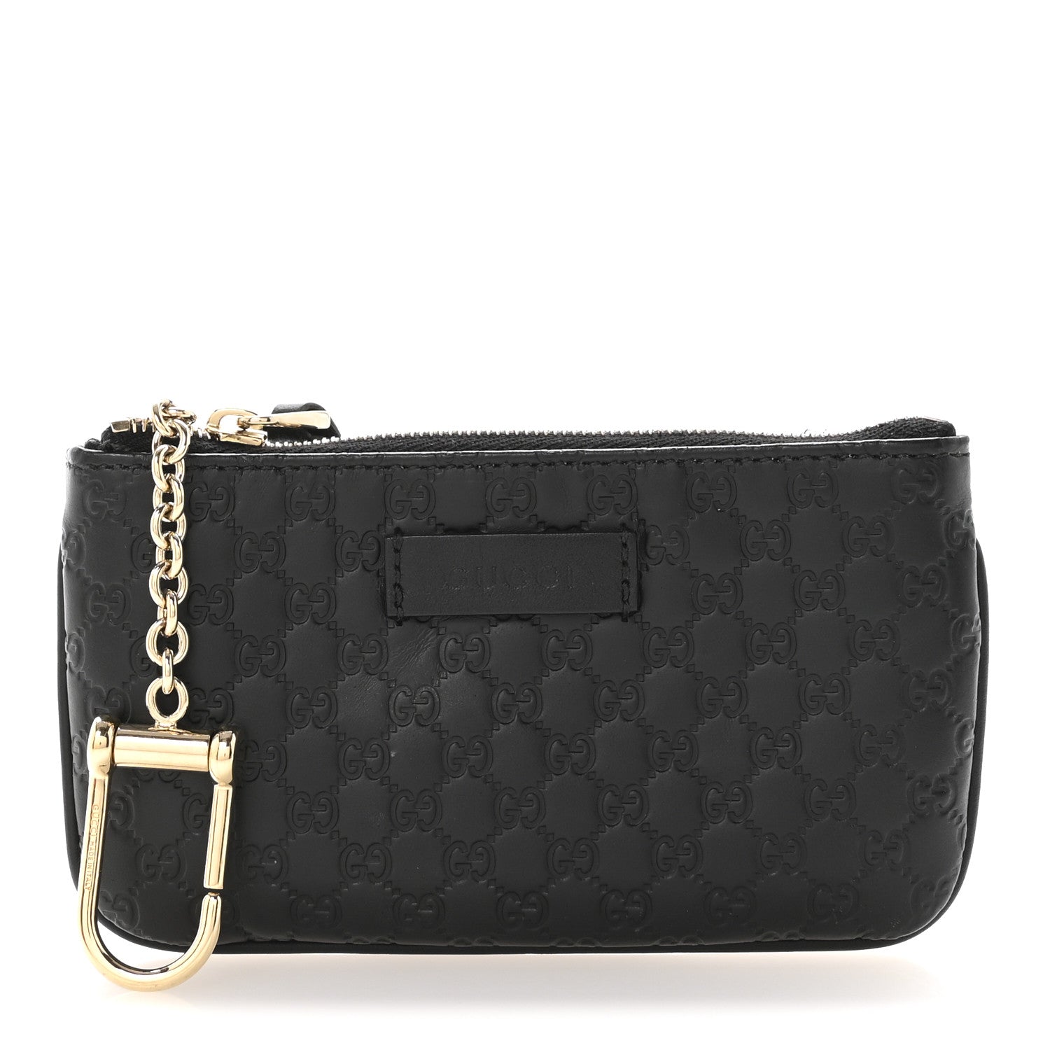 Gucci Microguccissima Key Ring Coin Case Black