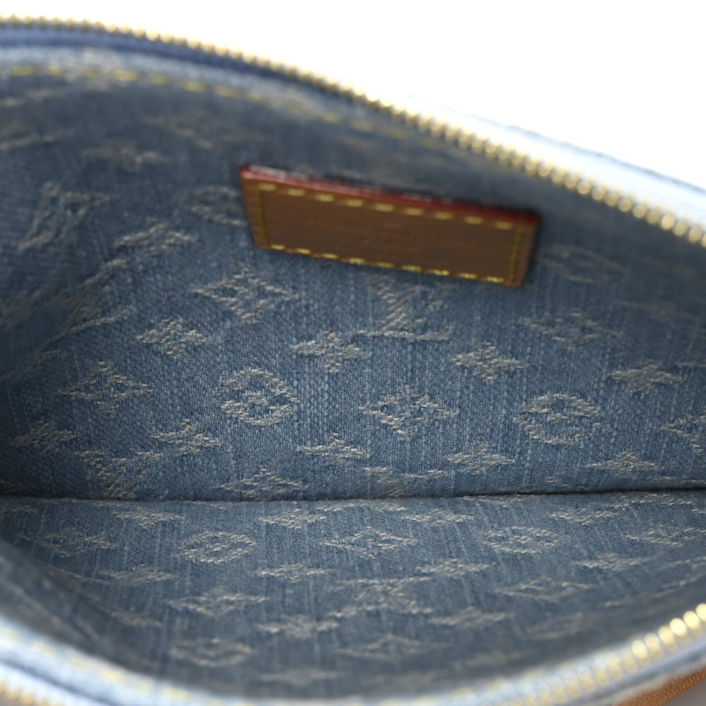 Louis Vuitton Monogram Denim CarryAll PM Pochette Sky Blue