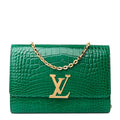 Louis Vuitton Alligator Chain Louise GM Emerald