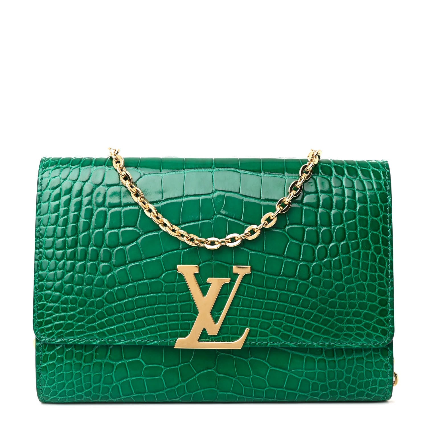 Louis Vuitton Alligator Chain Louise GM Emerald