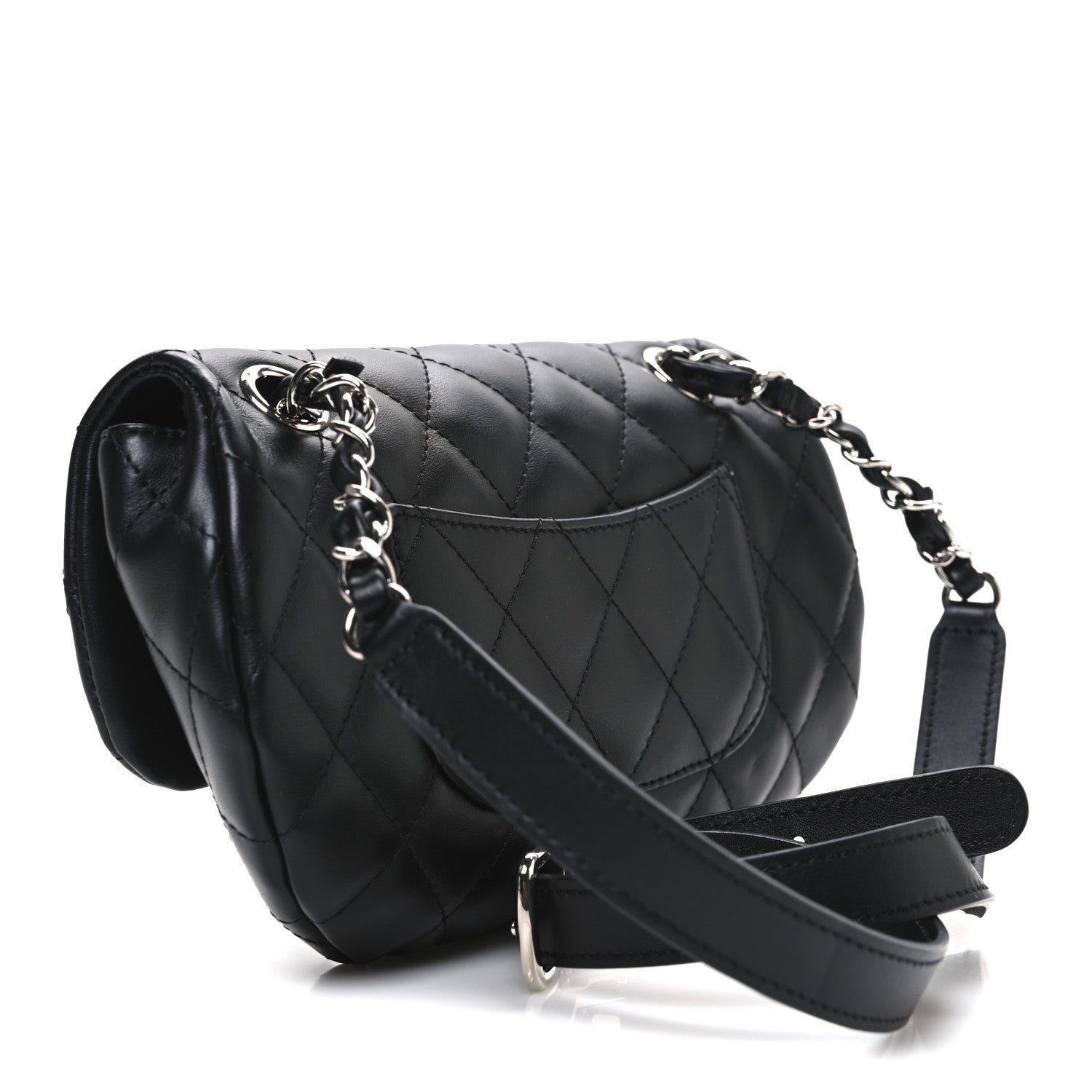 Chanel Calfskin Quilted CC Uniform Flap Belt Bag Black