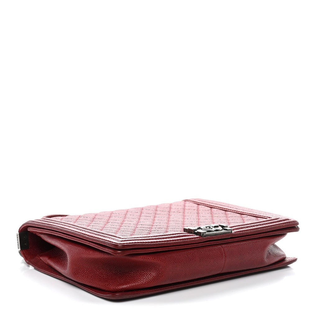 Chanel Caviar Quilted Large Boy Flap Dark Red