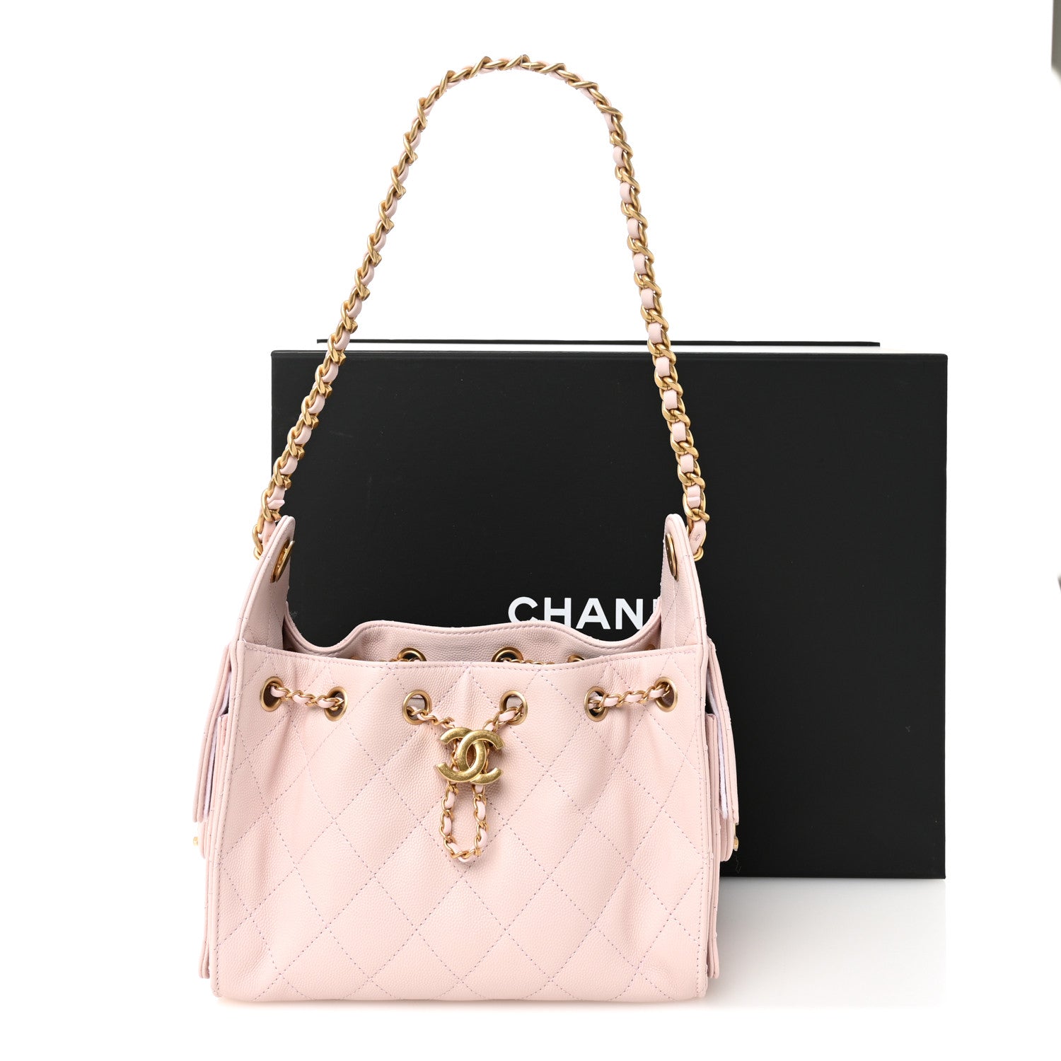 Chanel Caviar Quilted Mini Chanel 25 Handbag Light Pink