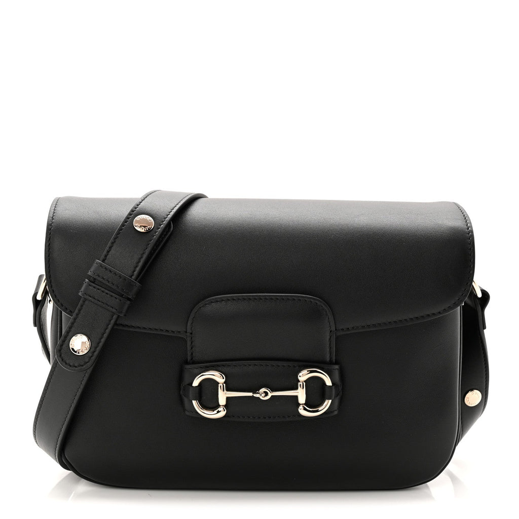 Gucci Ciny Lux Calfskin Horsebit 1955 Soft Small Shoulder Bag Black