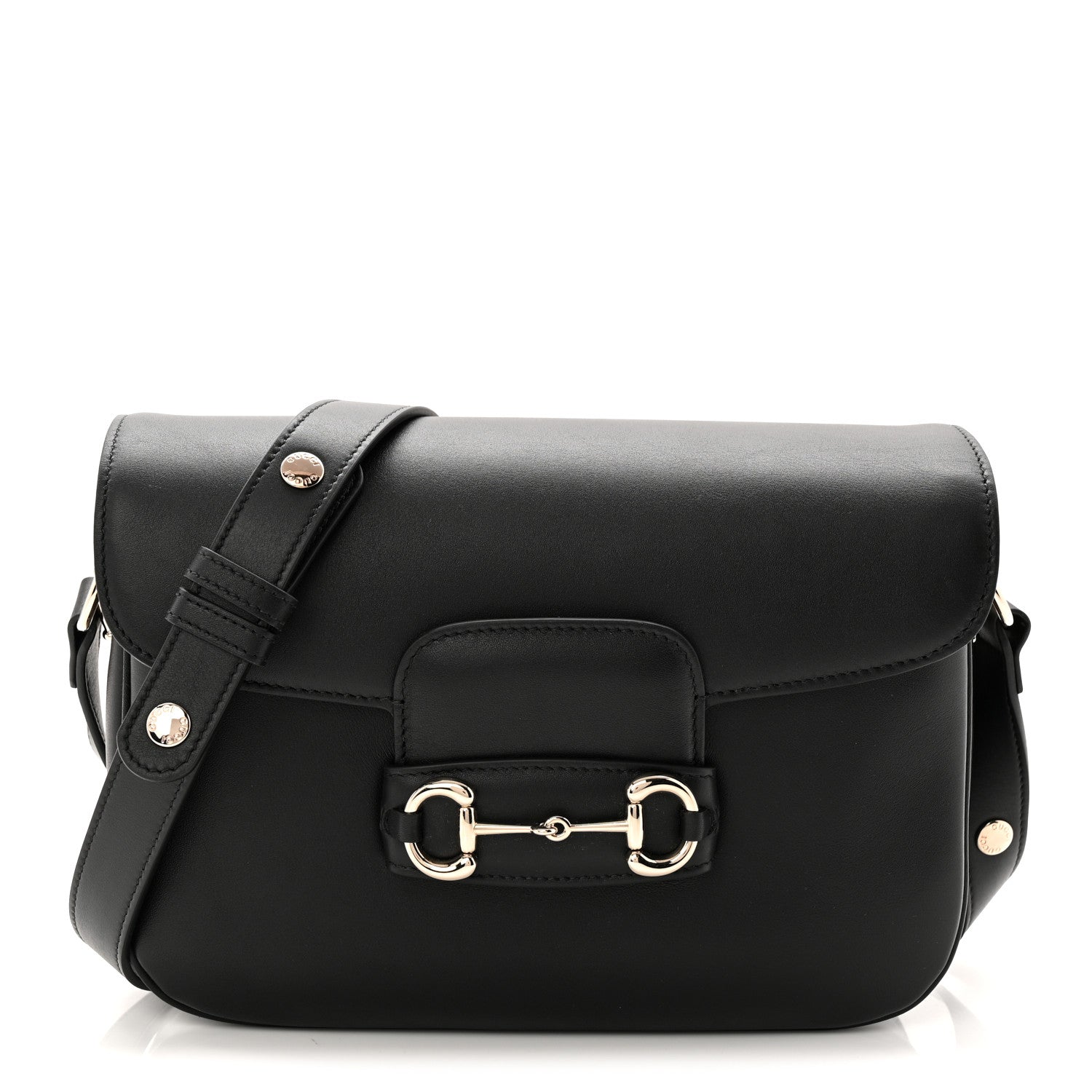 Gucci Ciny Lux Calfskin Horsebit 1955 Soft Small Shoulder Bag Black