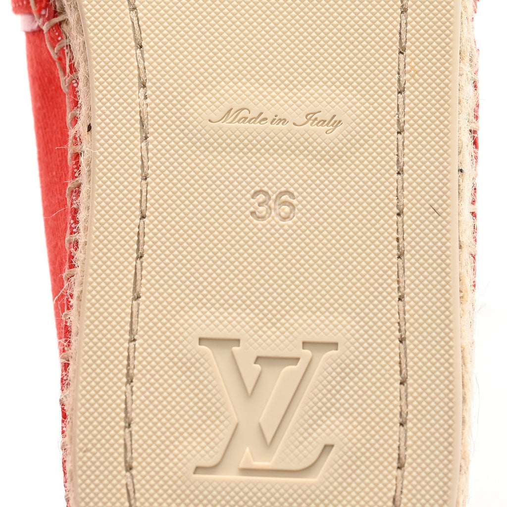 Louis Vuitton Canvas Waterfall Espadrille 36 Rouge