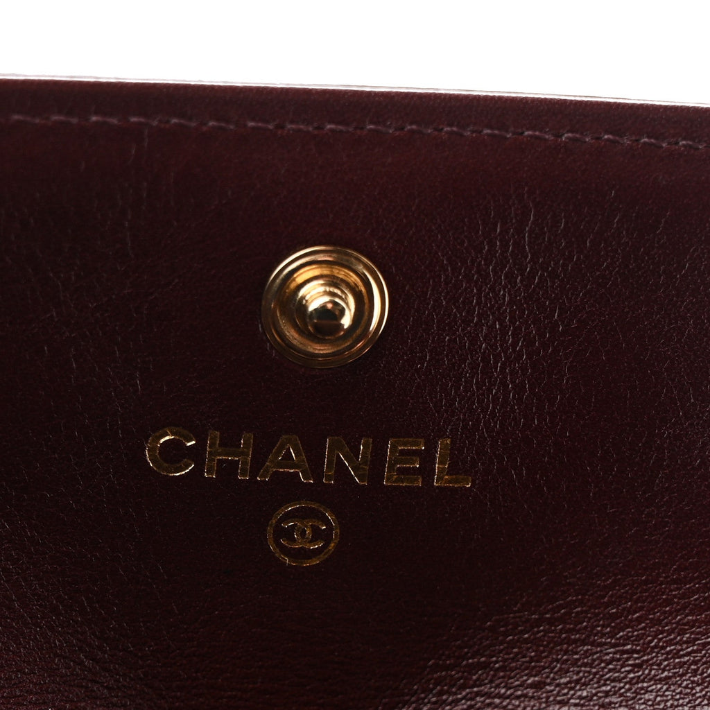 Chanel Shiny Aged Calfskin Quilted Waist Belt Bag Burgundy